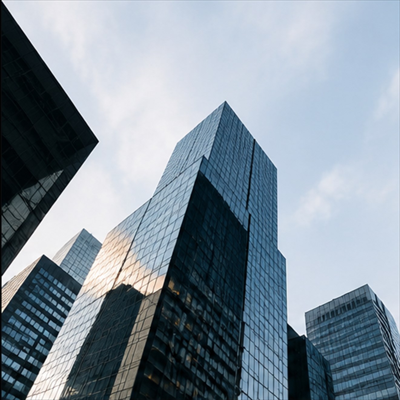 Corporate towers in a city financial district